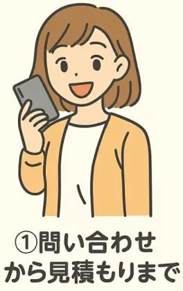 墓石について電話で問い合わせをする女性のイラスト