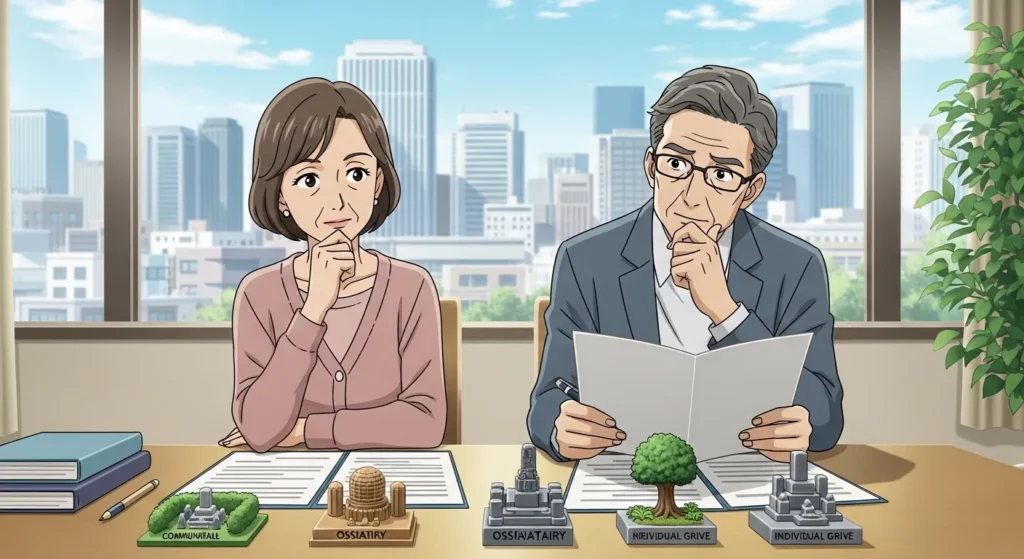 大阪の永代供養の費用相場や形式を比較検討する夫婦