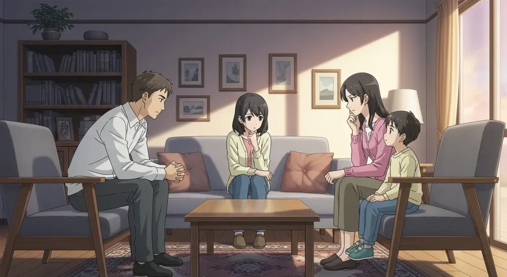 大阪で永代供養を検討し家族で話し合う様子